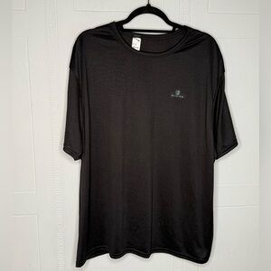 Decathlon Domyos T-Shirt Mens Big And Tall Top Black Super Thin Performance 2X